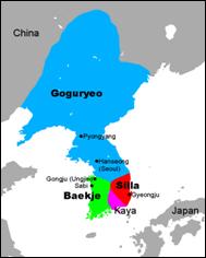 карта Кореи эпоки трех царств